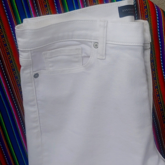 Banana Republic Women's Premium Denim Mid Rise Skinny Jeans, White, Size 31 - Picture 5 of 12